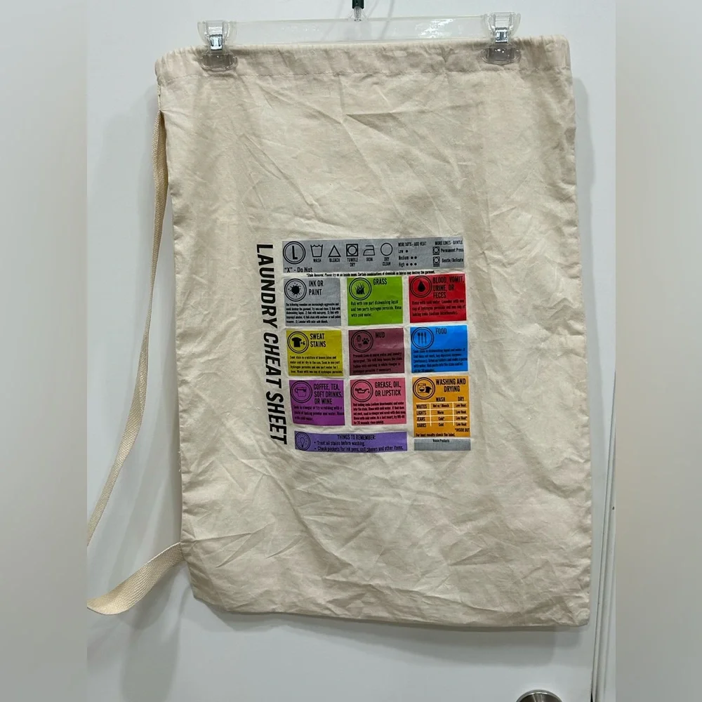Laundry bag with symbols of laundry care